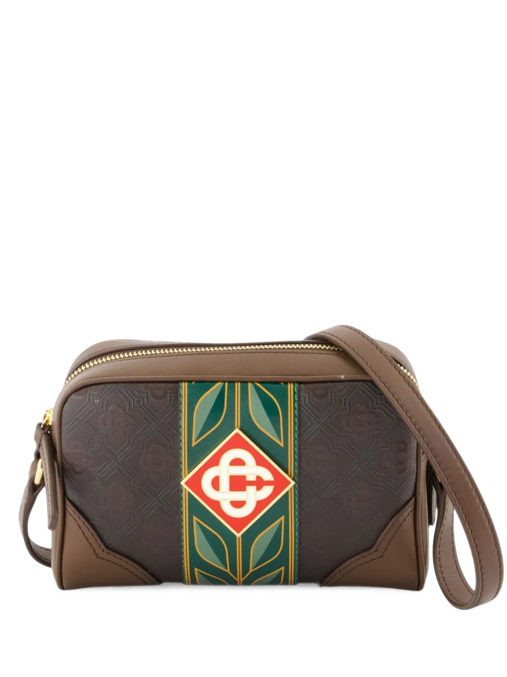 Casablanca monogram-embossed crossbody bag - Marrone