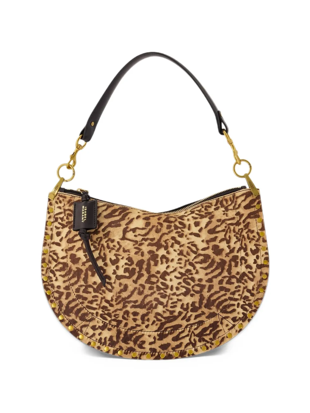 ISABEL MARANT Oskan Soft leopard-print clutch bag Bruin