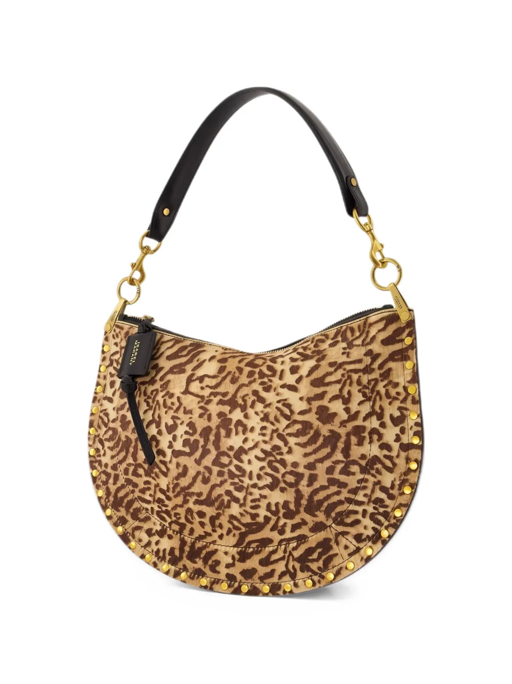 ISABEL MARANT Oskan Soft leopard-print clutch bag Bruin