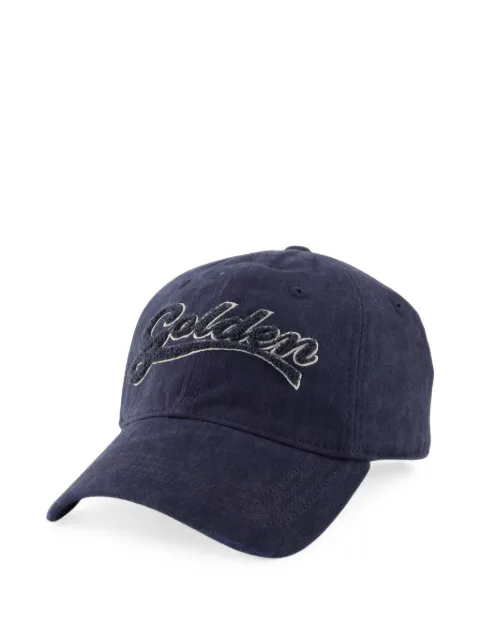 Golden Goose navy-blue baseball cap with Golden logo embroidered in blue