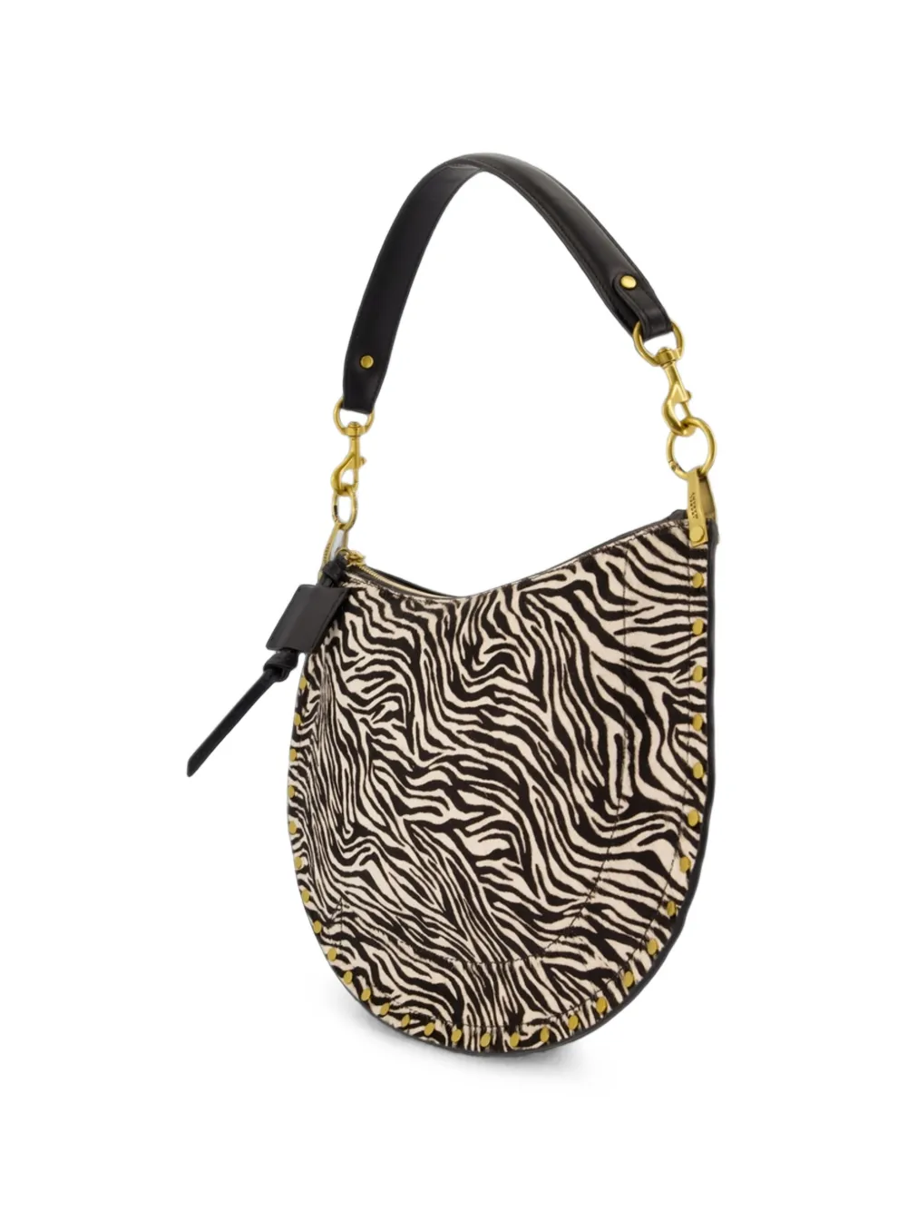 ISABEL MARANT Oskan schoudertas met zebra-print Beige
