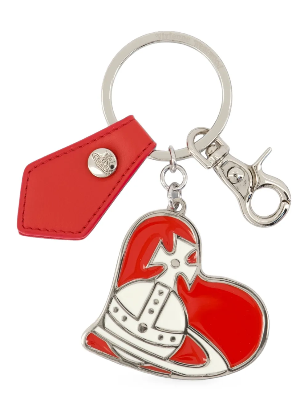 Vivienne Westwood Orb sleutelhanger met hart Rood