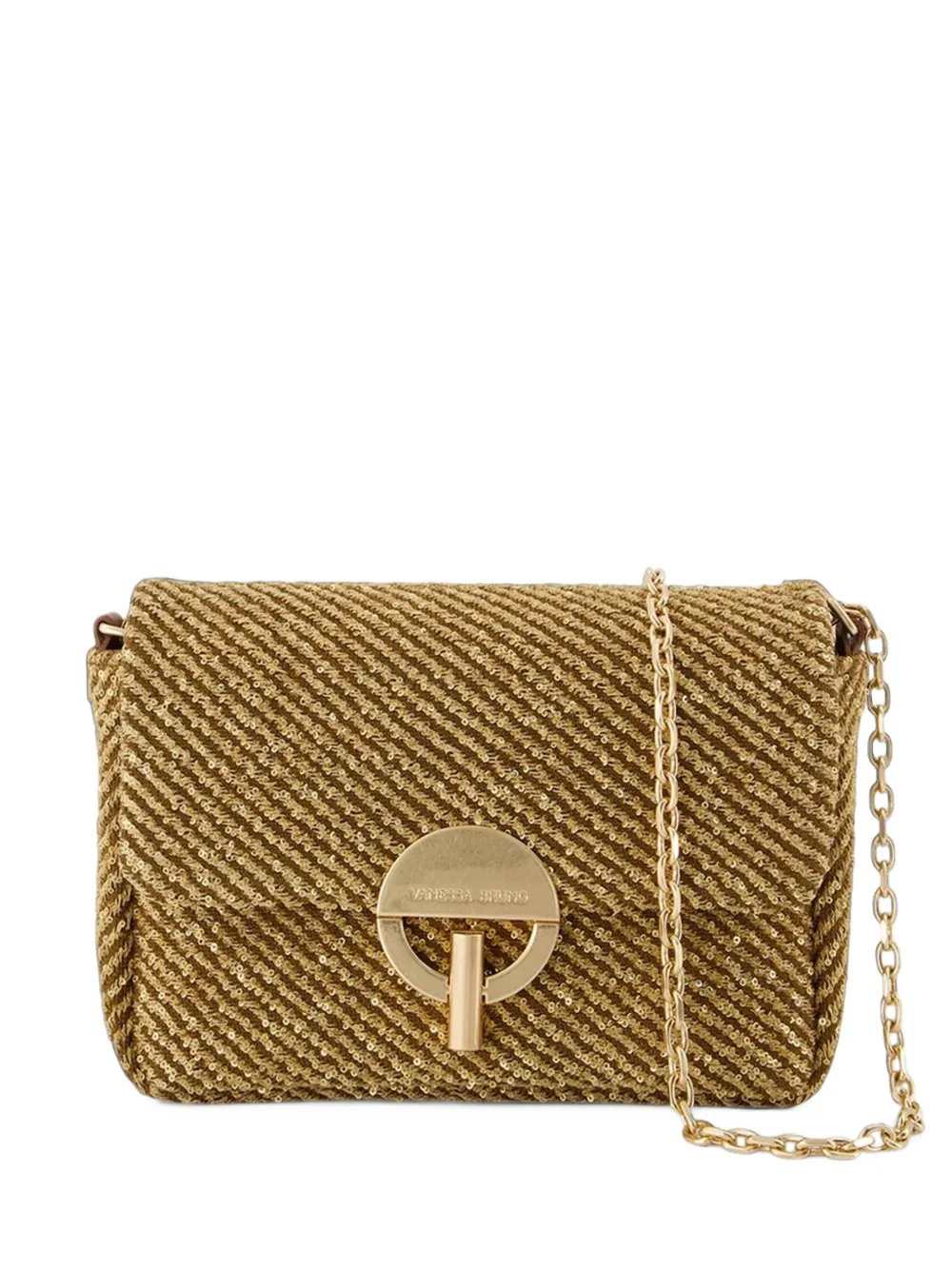 Vanessa Bruno medium Moon sequin-embellished crossbody bag - Oro