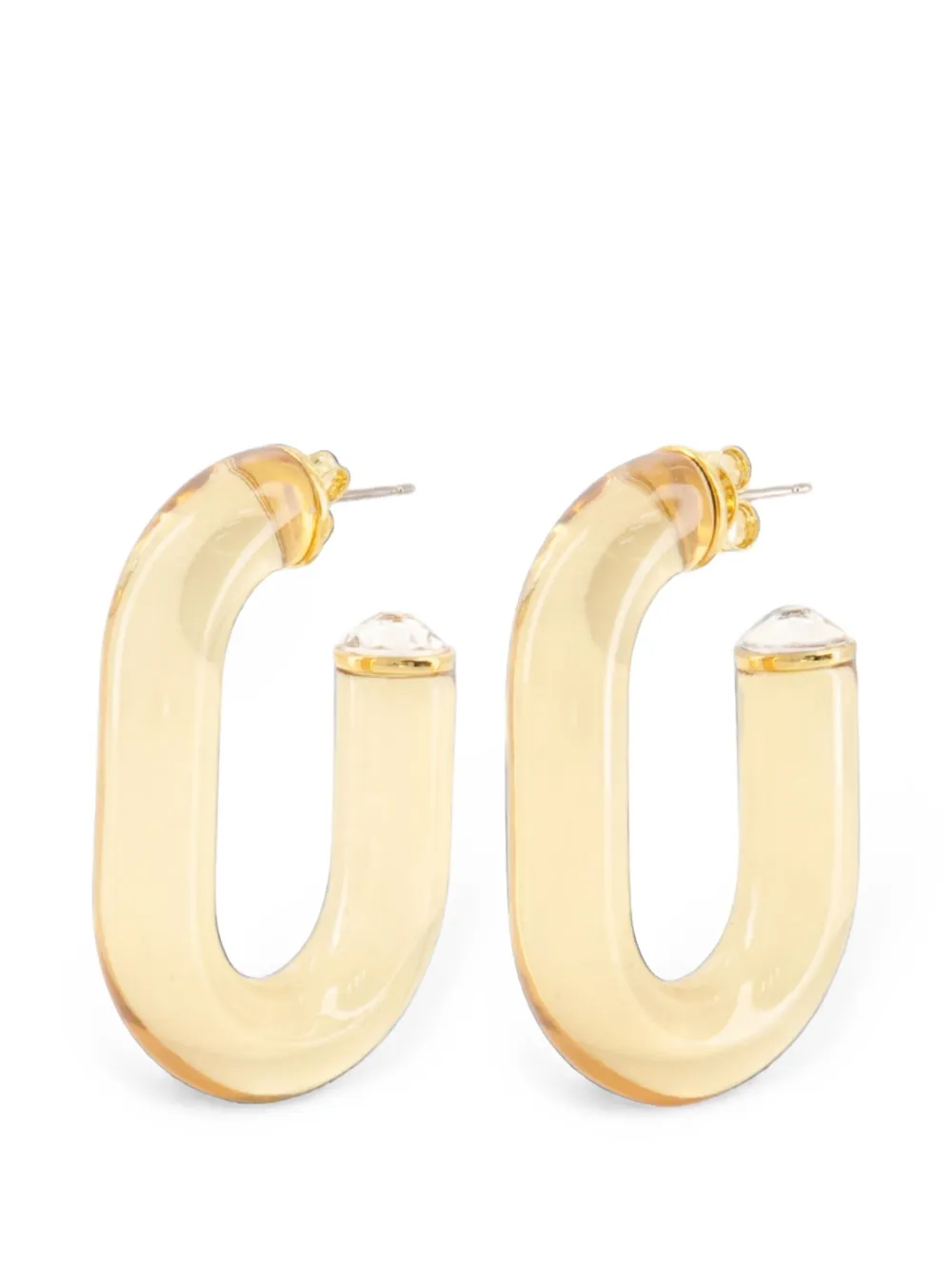 Rabanne crystal-embellished oval hoop earrings - Oro