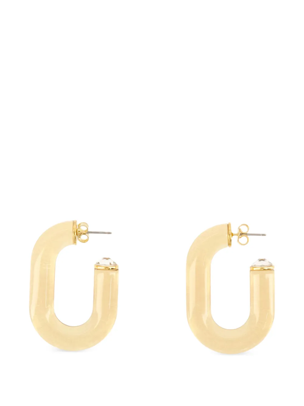 Rabanne Crystal-embellished Oval Hoop Earrings in Gold