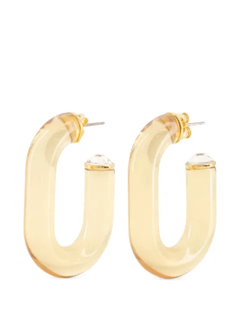 Rabanne crystal-embellished oval hoop earrings