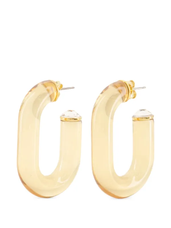 Rabanne Crystal-embellished Oval Hoop Earrings in Gold