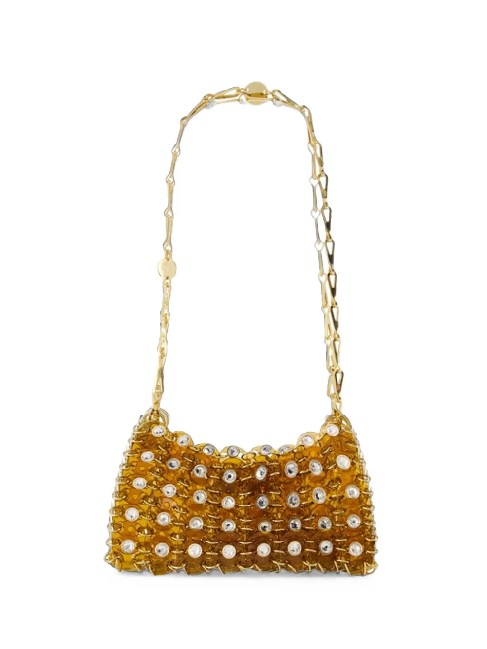 Rabanne 1969 Nano crystal-embellished shoulder bag - Marrone