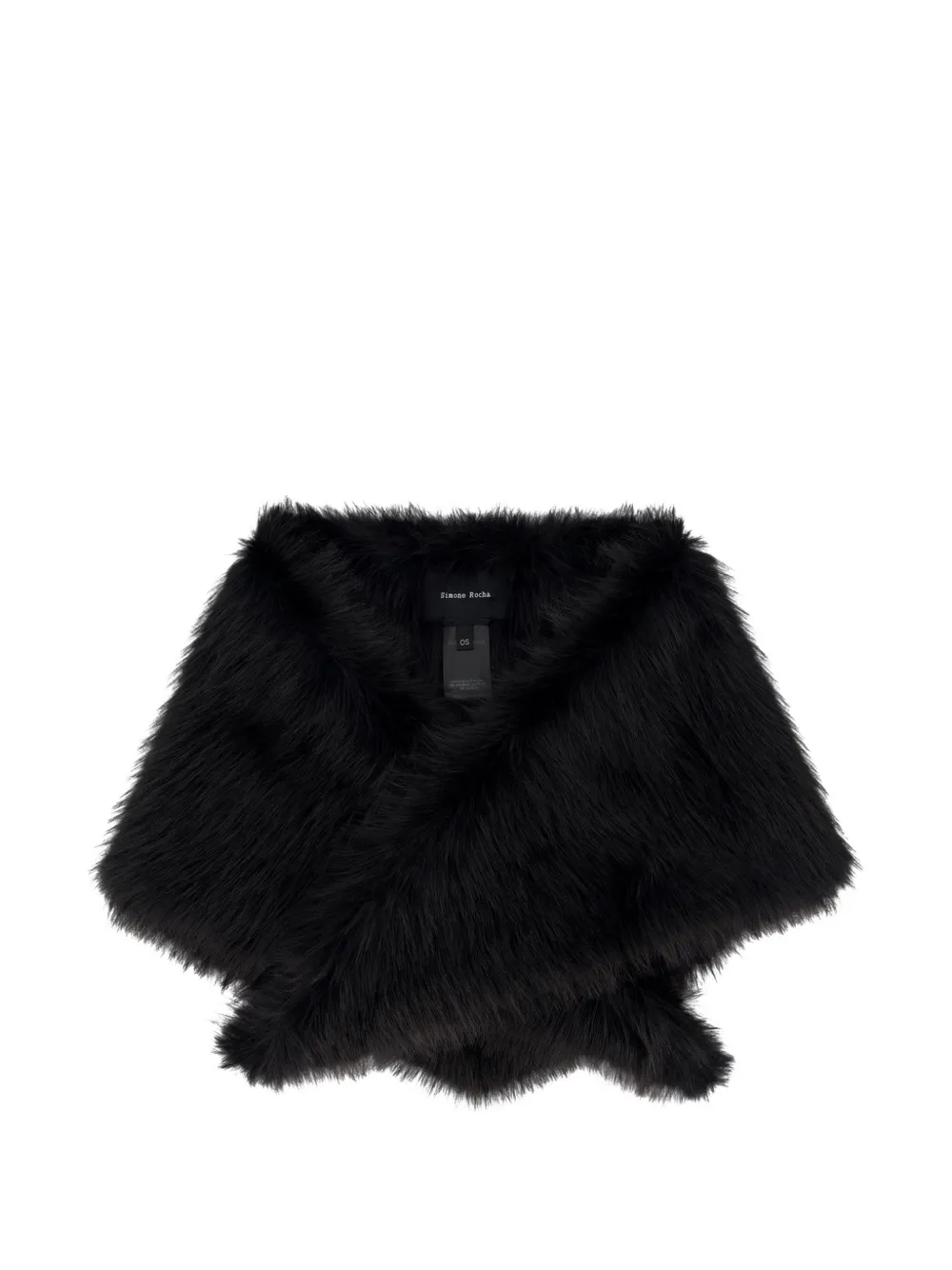 Simone Rocha crystal-embellished faux-fur scarf Zwart