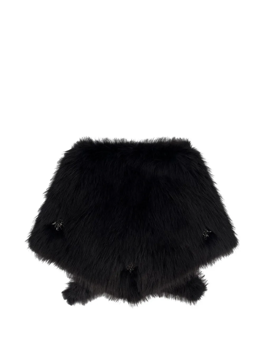 Simone Rocha crystal-embellished faux-fur scarf Zwart
