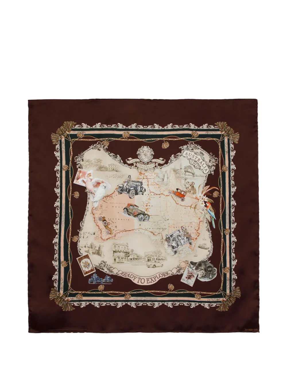 ZIMMERMANN printed square scarf - Marrone