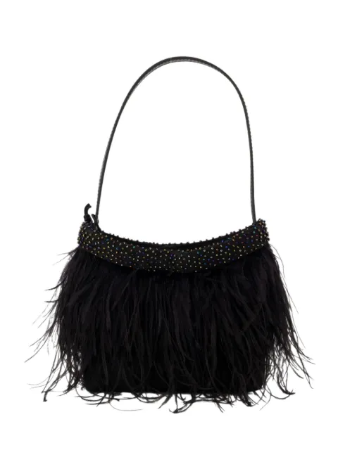 STAUD Winslow feather-trim shoulder bag