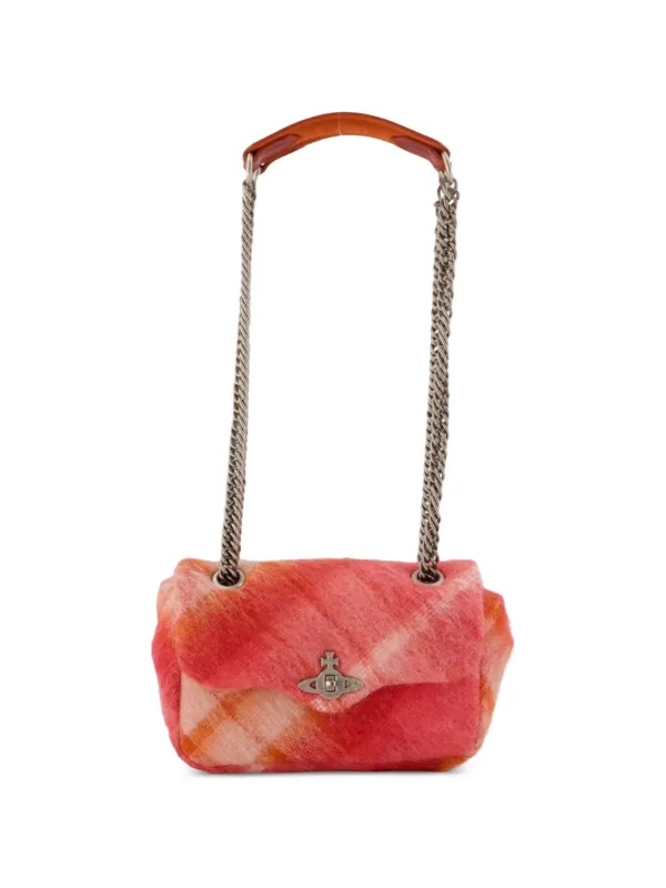 Vivienne Westwood Anita Chain Check Shoulder Bag in Red