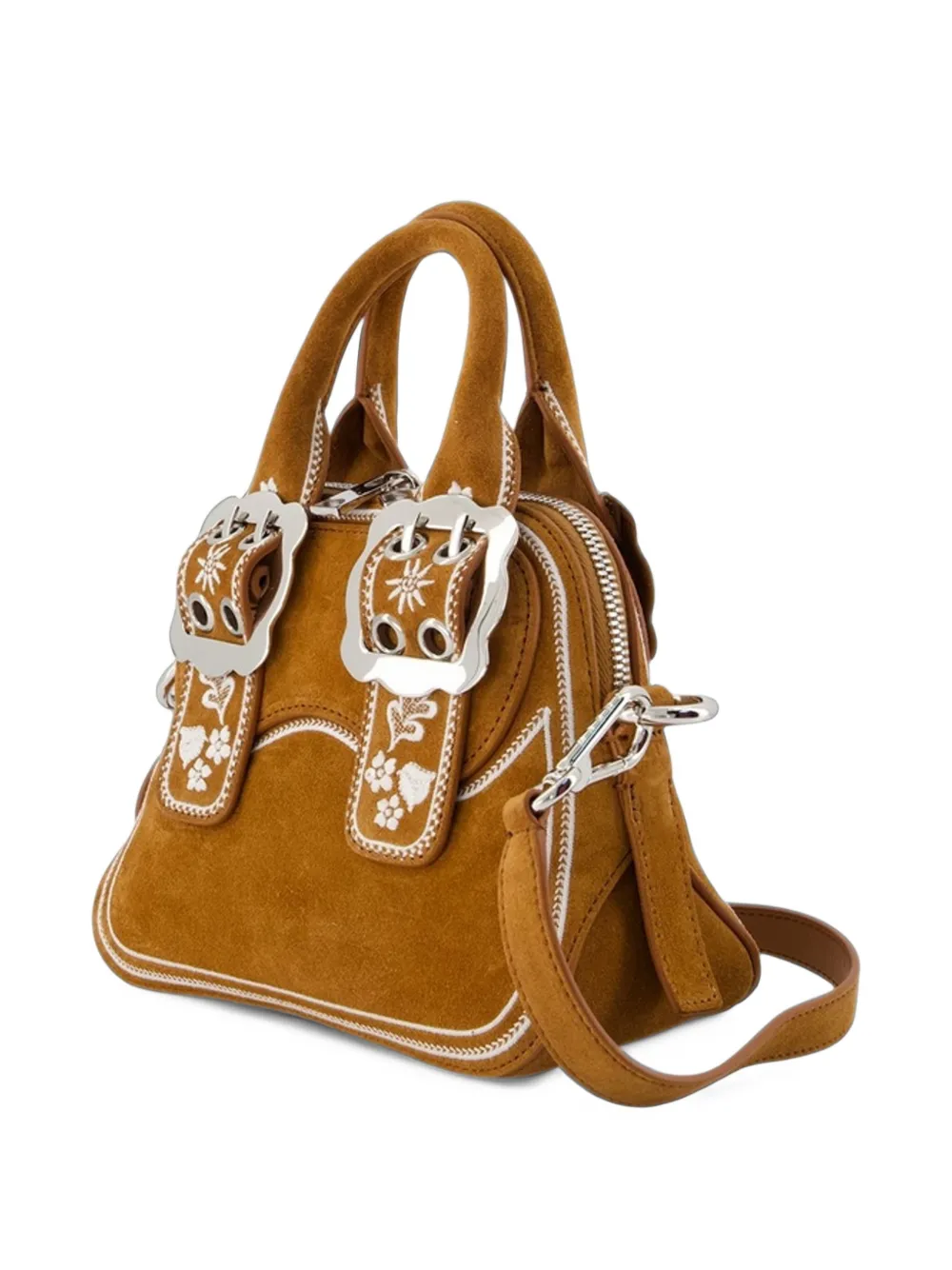 Marni Belte mini-shopper met borduurwerk Bruin