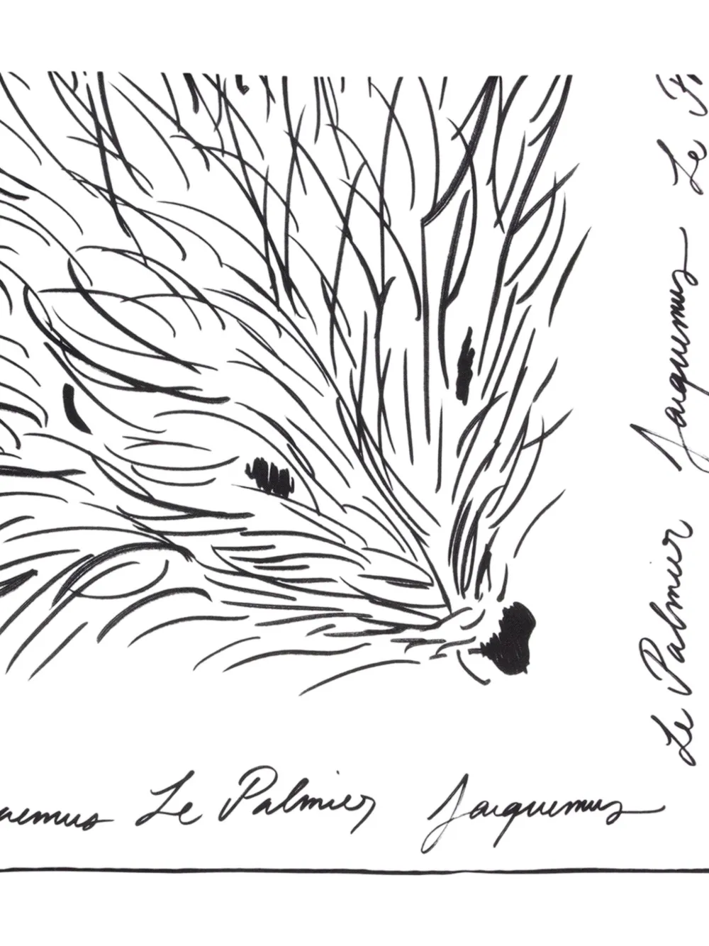 Jacquemus Le Foulard Herisson zijden sjaal met egelprint Wit