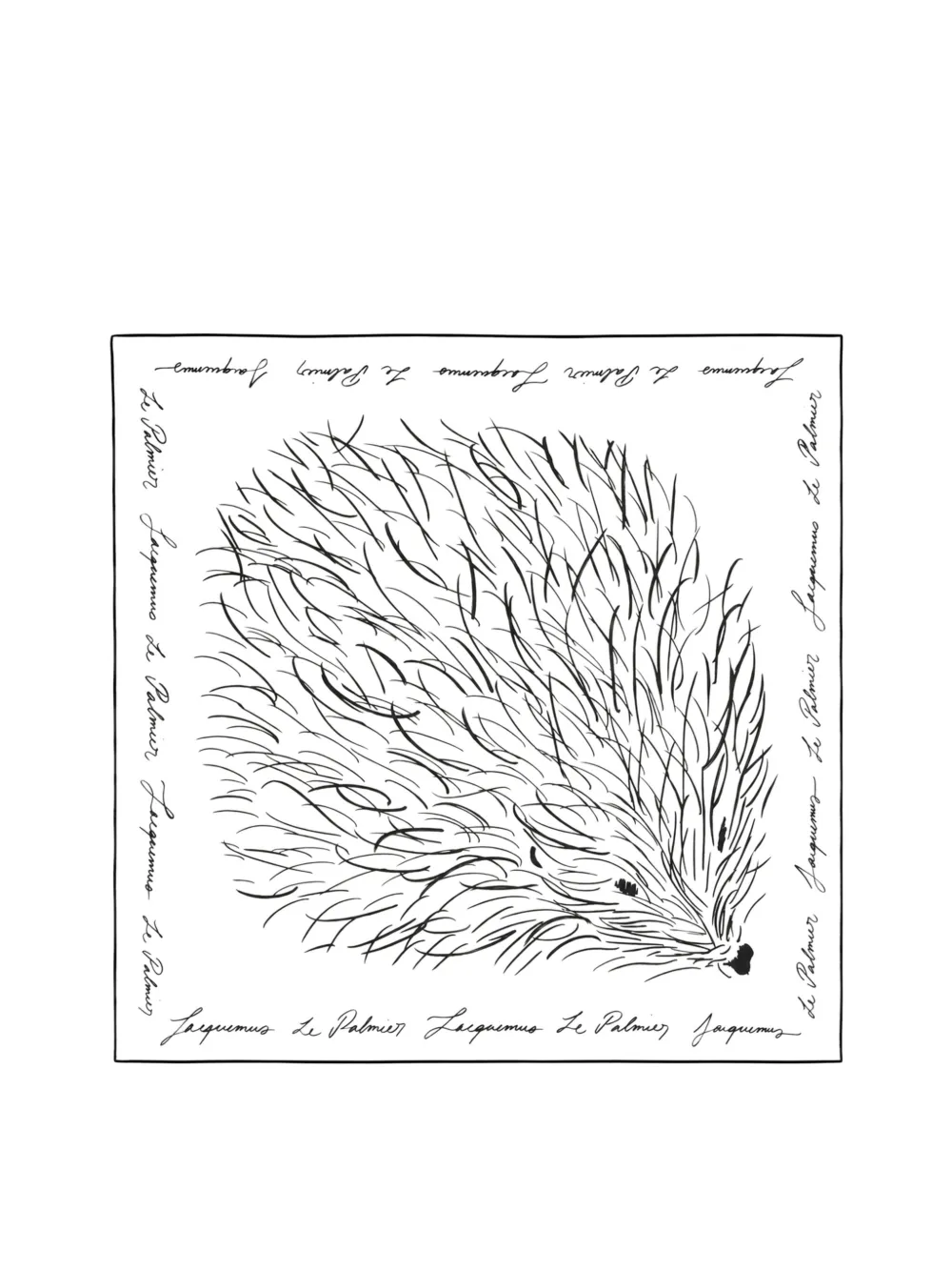 Jacquemus Le Foulard Herisson hedgehog-print silk scarf - Bianco