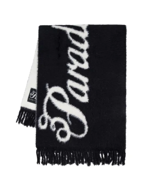 3.PARADIS logo-intarsia fringed scarf