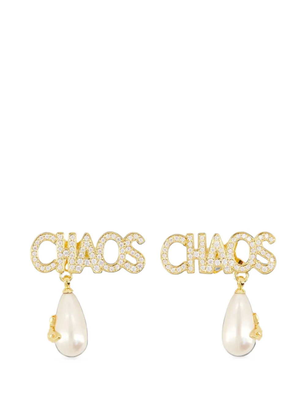 Vivienne Westwood Chaos crystal-embellished faux-pearl earrings - Gold