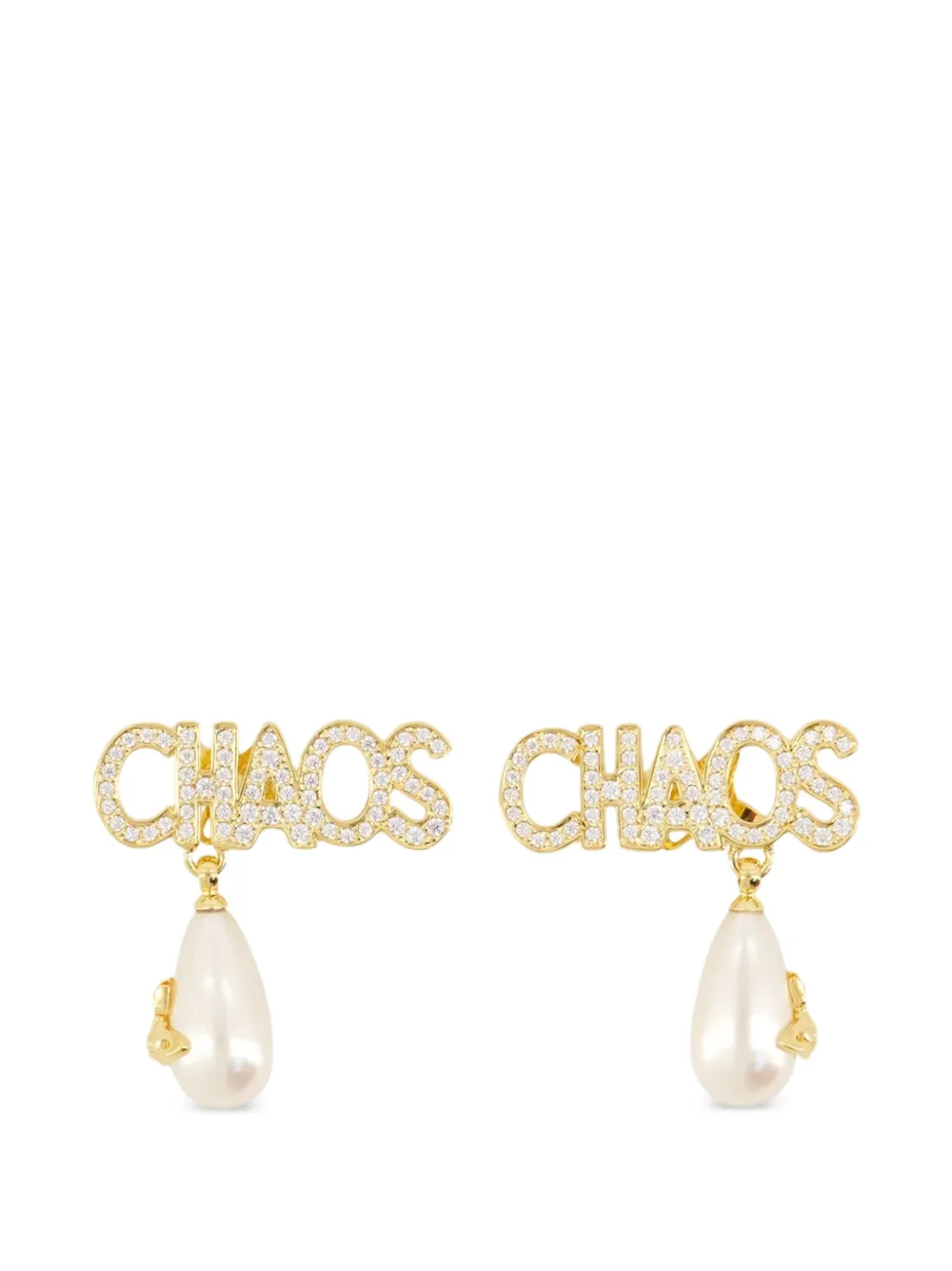 Vivienne Westwood Chaos crystal-embellished faux-pearl earrings - Oro