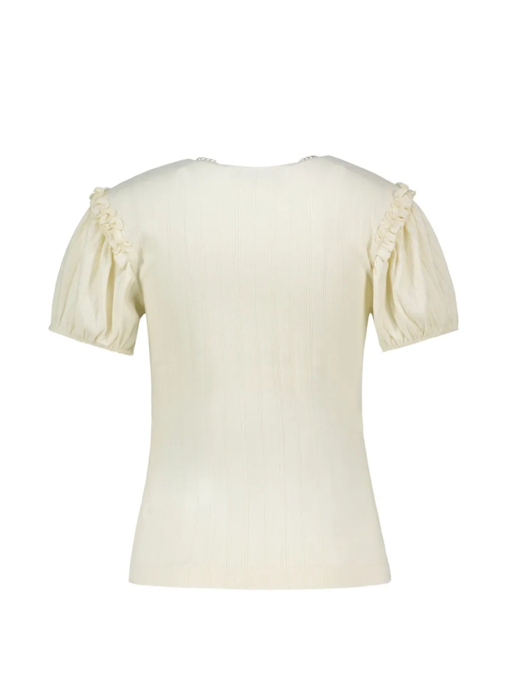Simone Rocha Pointelle Puff-sleeve Blouse in Neutrals, view 2