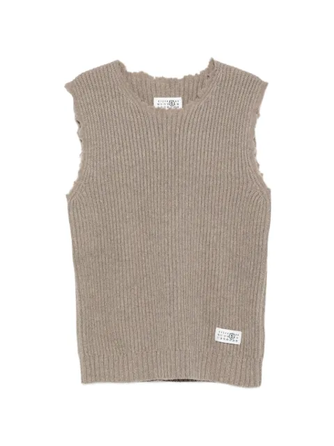 MM6 Maison Margiela distressed ribbed-knit vest