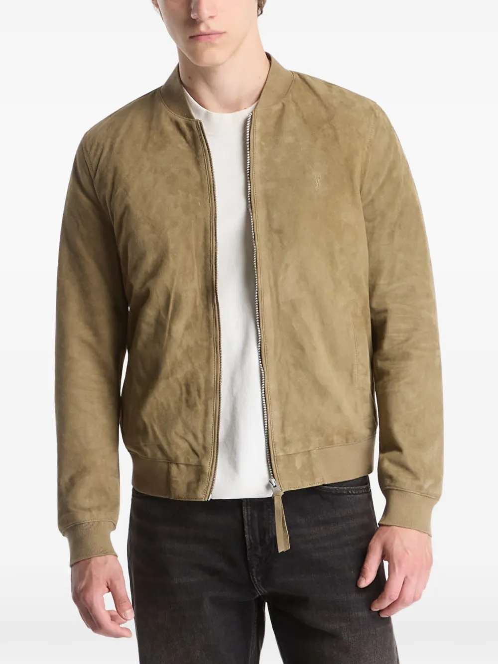 AllSaints Morten suede bomber jacket - Toni neutri