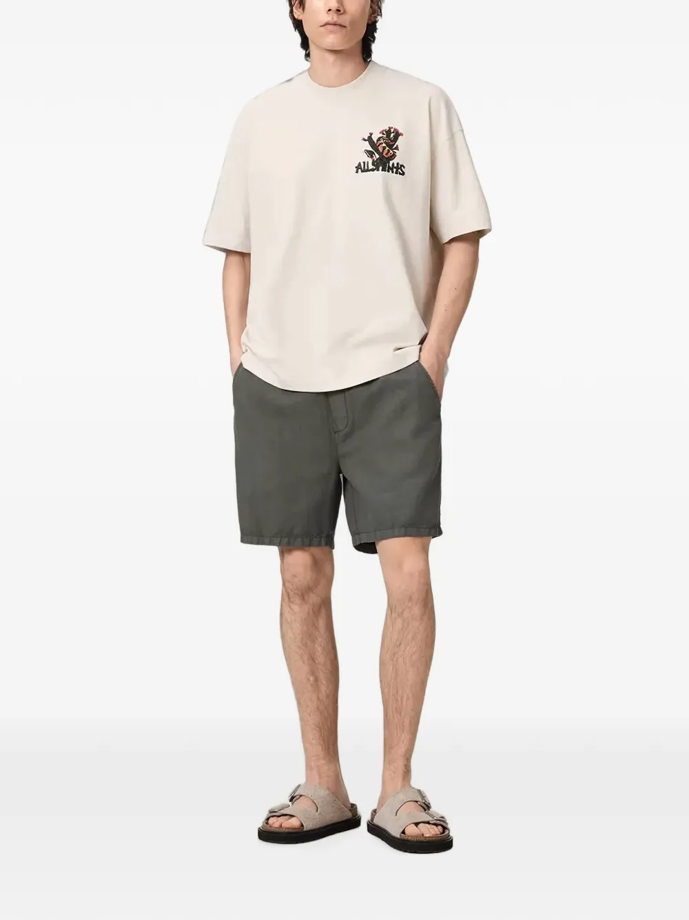 AllSaints T-shirt met grafische print Wit