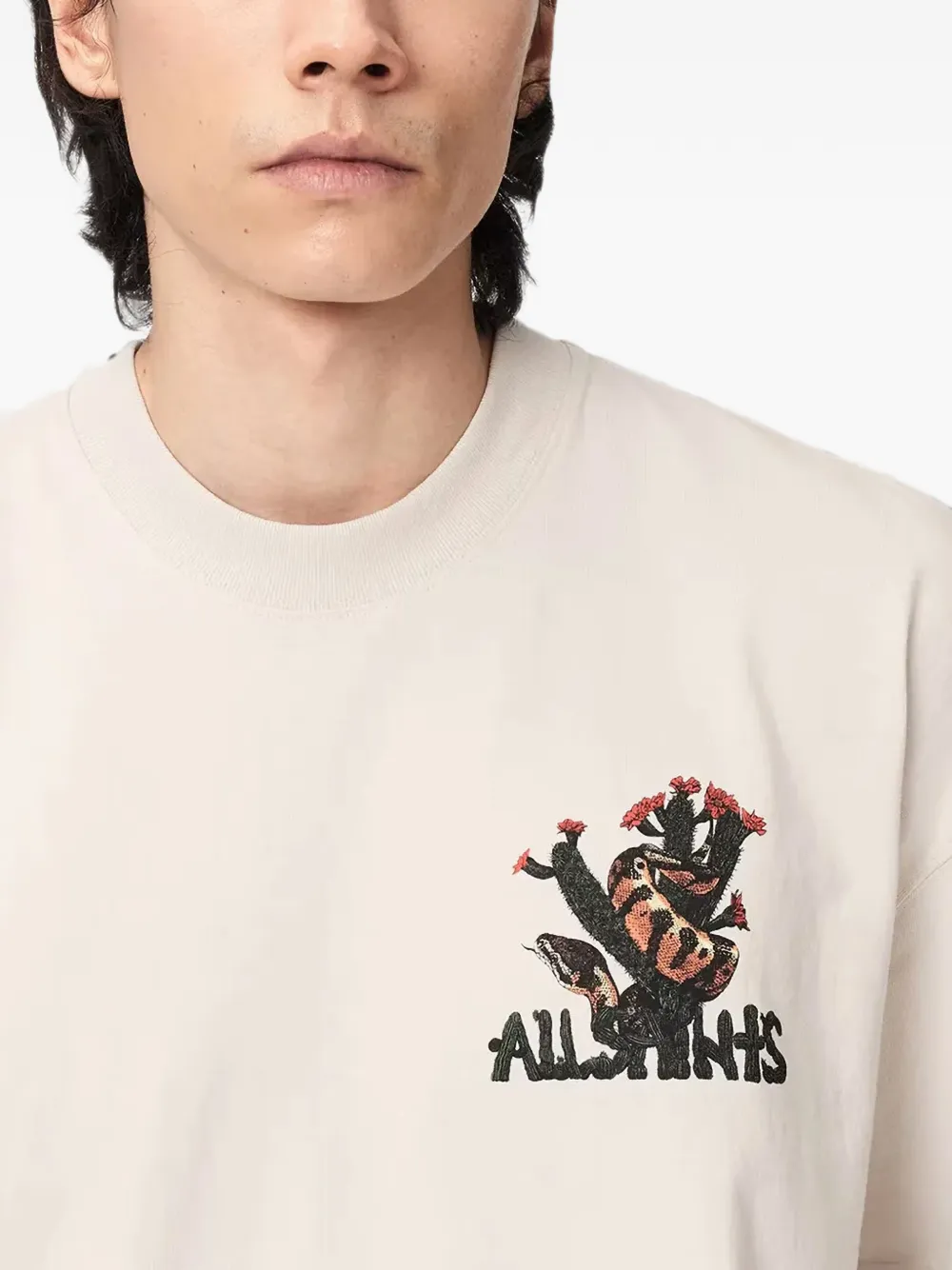 AllSaints T-shirt met grafische print Wit
