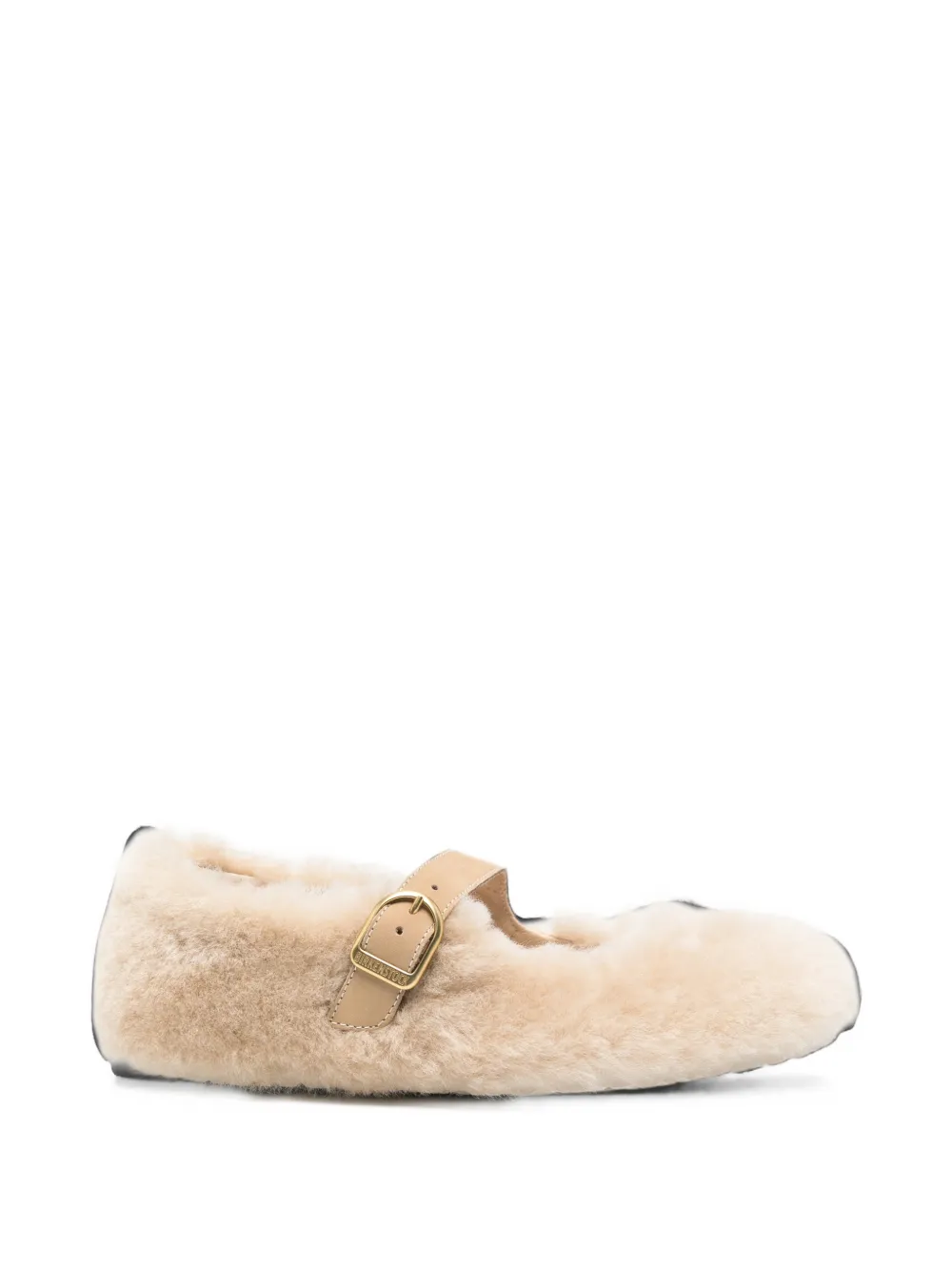 Birkenstock Santa Clarita shearling buckle-strap ballet flats - Toni neutri
