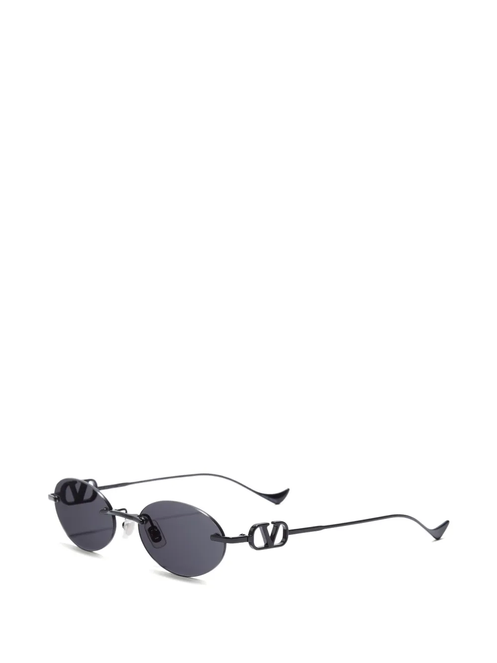 VALENTINO GARAVANI EYEWEAR VLogo zonnebril met randloos ovalen montuur Zwart