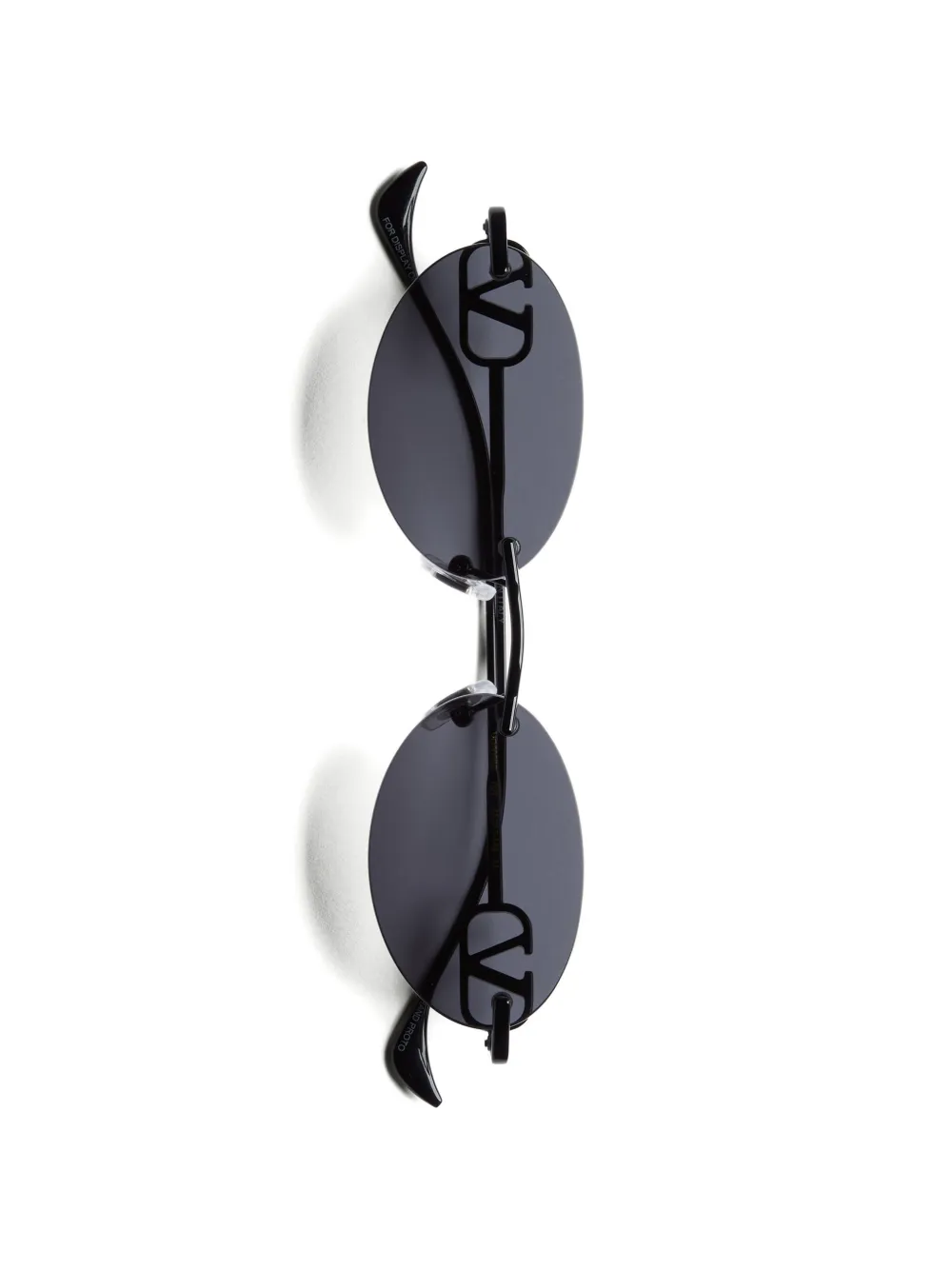 VALENTINO GARAVANI EYEWEAR VLogo zonnebril met randloos ovalen montuur Zwart