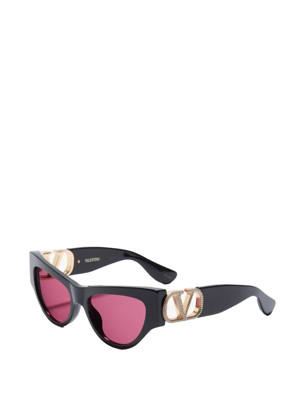VALENTINO GARAVANI EYEWEAR VLogo rhinestone-embellished cat-eye sunglasses Zwart