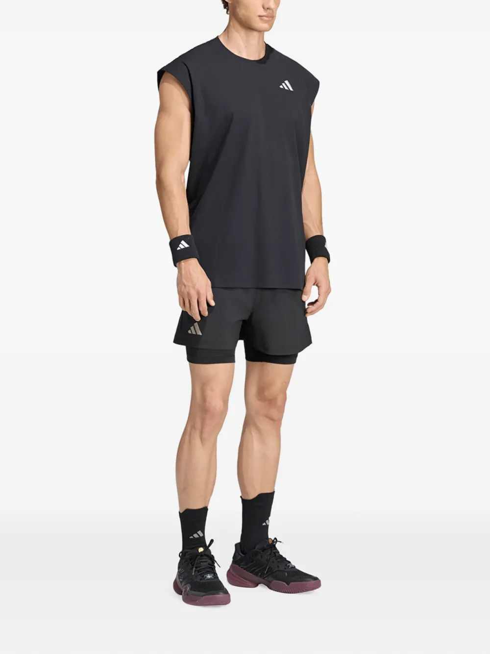 adidas Climacool layered shorts Zwart