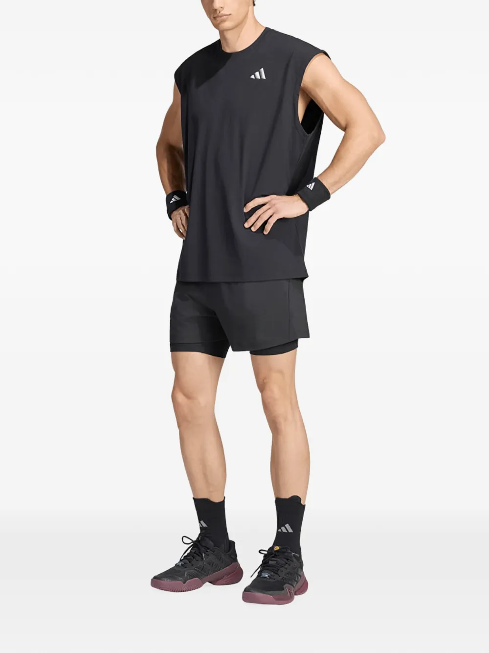 adidas Climacool layered shorts Zwart