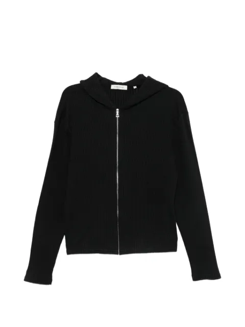 Sunflower ribbed-knit zip-up hoodie