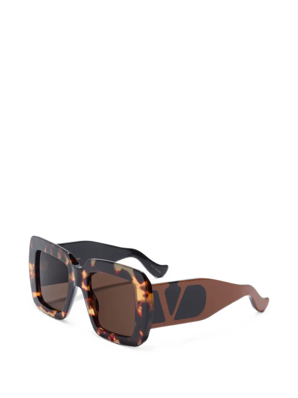 VALENTINO GARAVANI EYEWEAR VLogo zonnebril met vierkant montuur Bruin