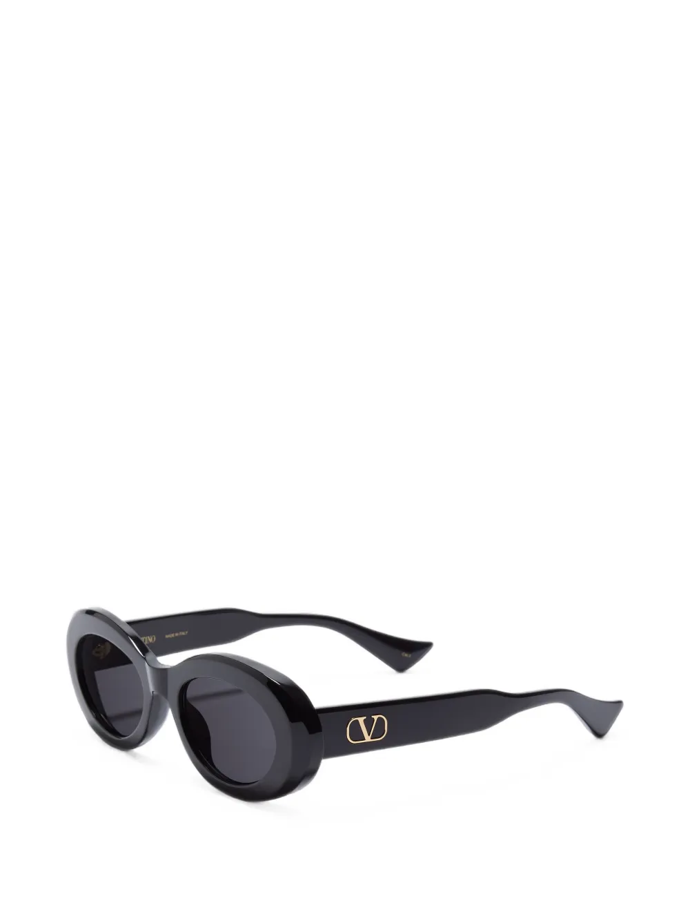 VALENTINO GARAVANI EYEWEAR Zonnebril met ovalen montuur en VLogo-plakkaat Zwart