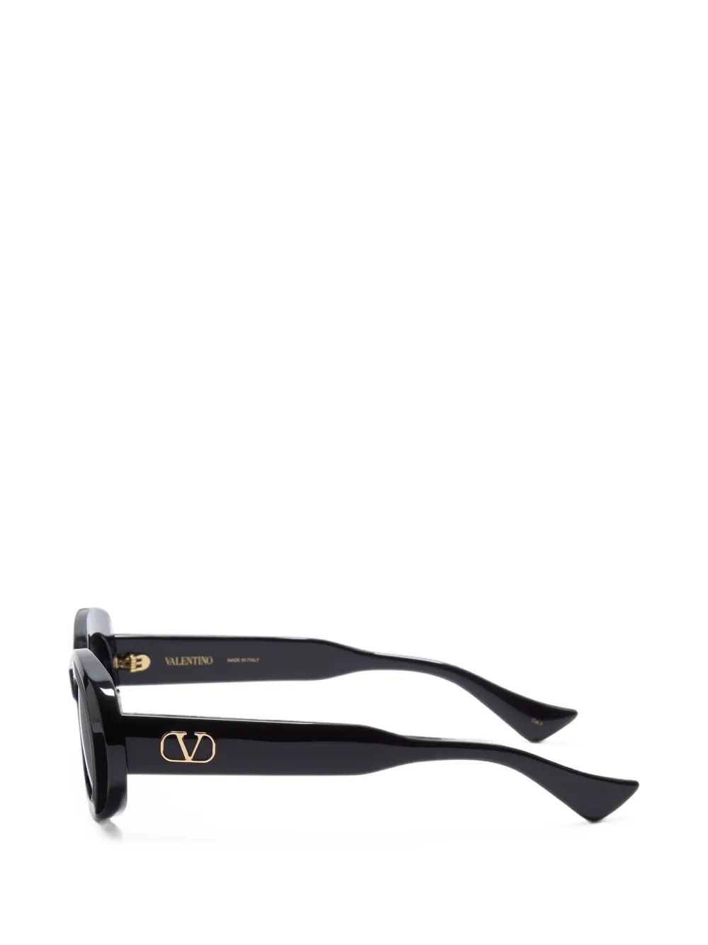 VALENTINO GARAVANI EYEWEAR Zonnebril met ovalen montuur en VLogo-plakkaat Zwart
