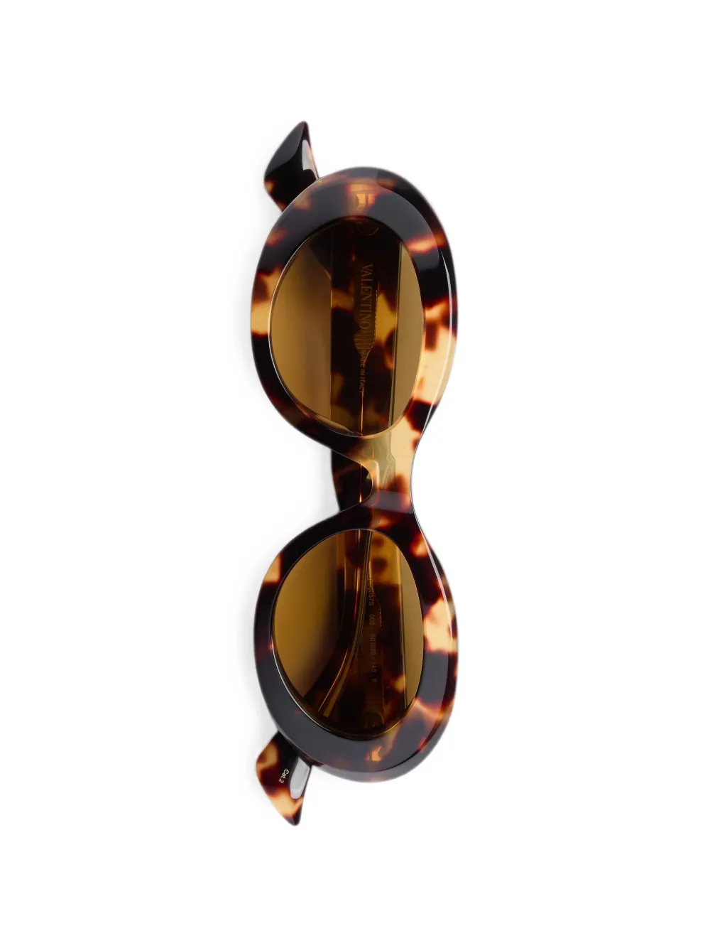 VALENTINO GARAVANI EYEWEAR Zonnebril met ovalen montuur en VLogo-plakkaat Bruin