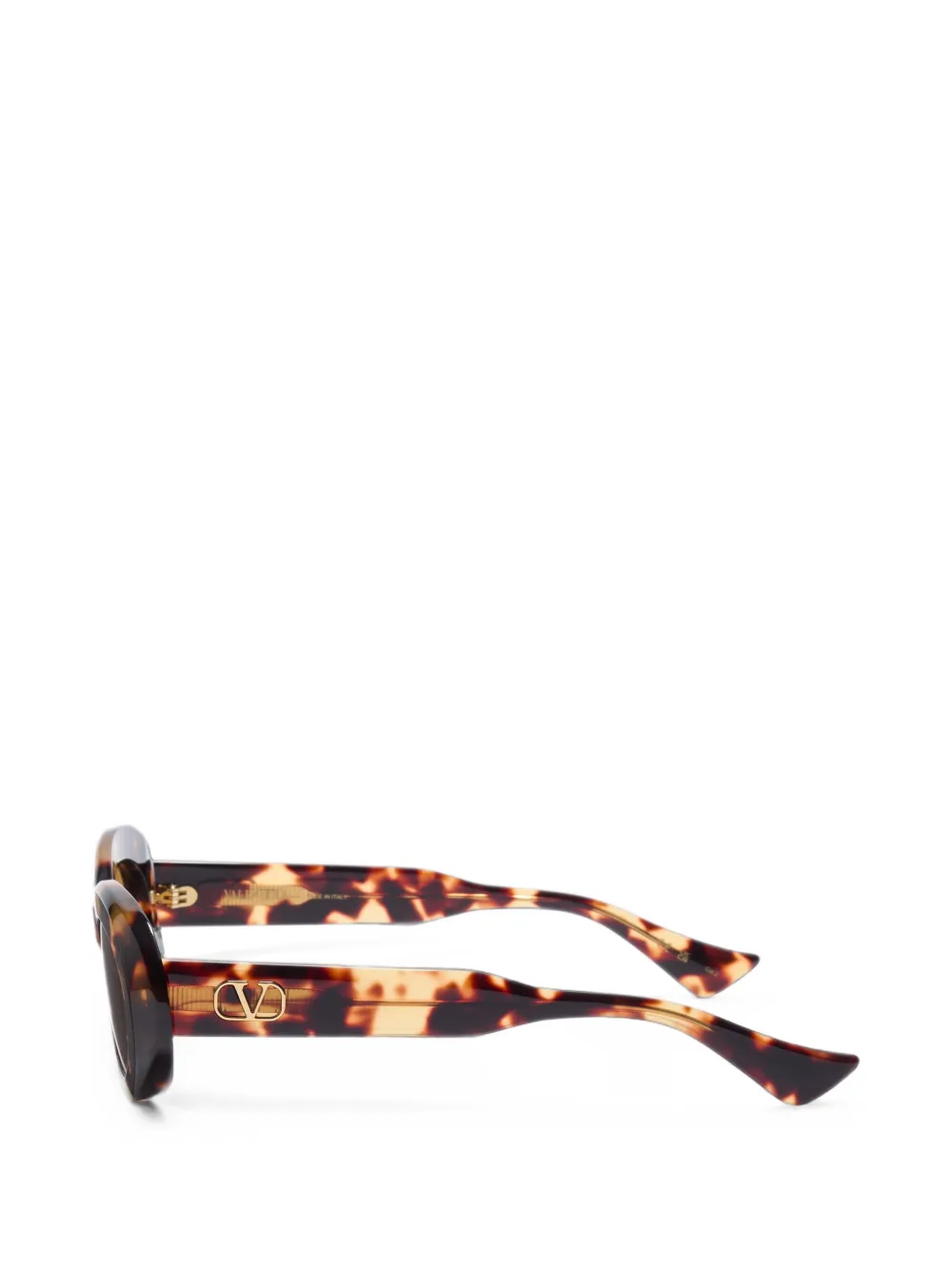 VALENTINO GARAVANI EYEWEAR Zonnebril met ovalen montuur en VLogo-plakkaat Bruin