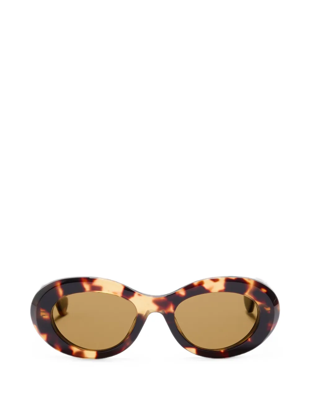 VALENTINO GARAVANI EYEWEAR Zonnebril met ovalen montuur en VLogo-plakkaat Bruin