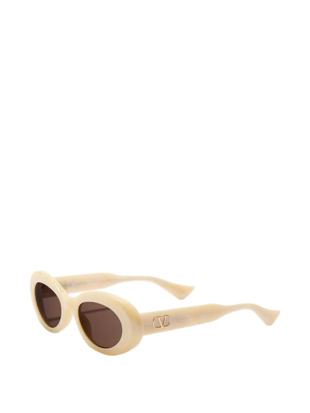 VALENTINO GARAVANI EYEWEAR VLogo zonnebril met ovaal montuur Beige