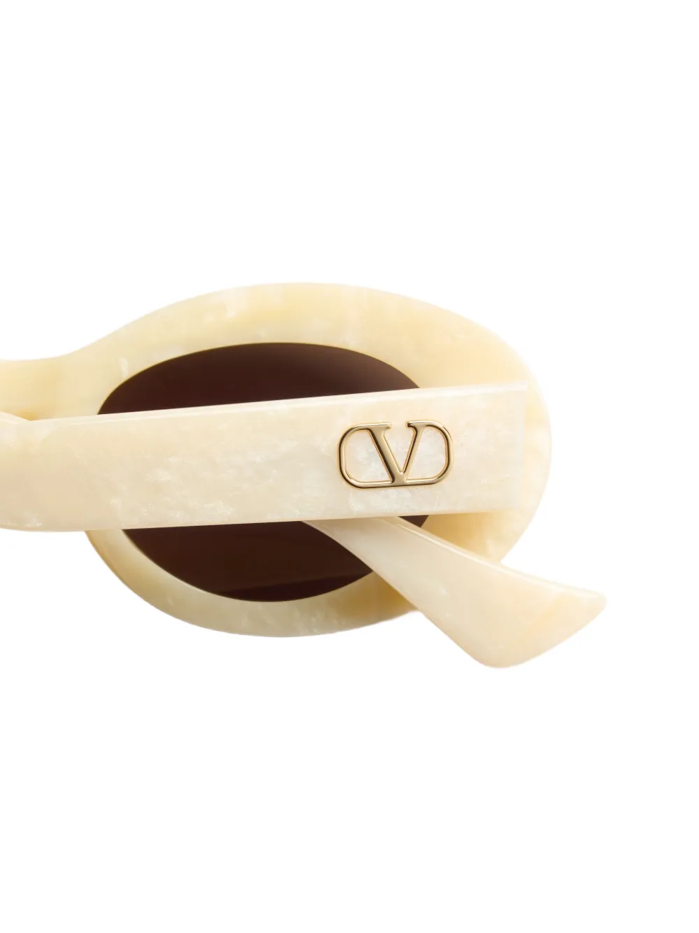 VALENTINO GARAVANI EYEWEAR VLogo zonnebril met ovaal montuur Beige