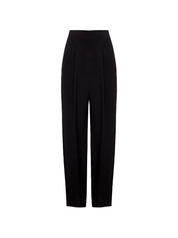 Veronica Beard Kenneth Pleated High-waisted Pants in Black