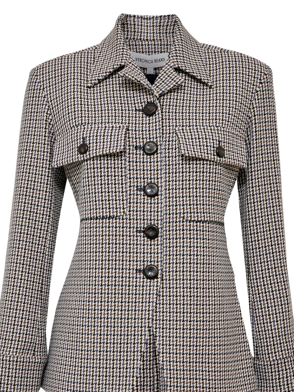 Veronica Beard Molyneux tailored houndstooth-pattern jacket Beige