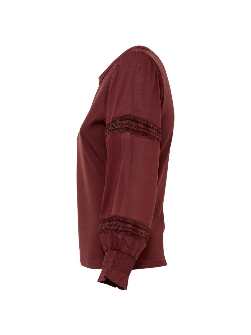 Veronica Beard Bellamie blouse met kanten afwerking Rood