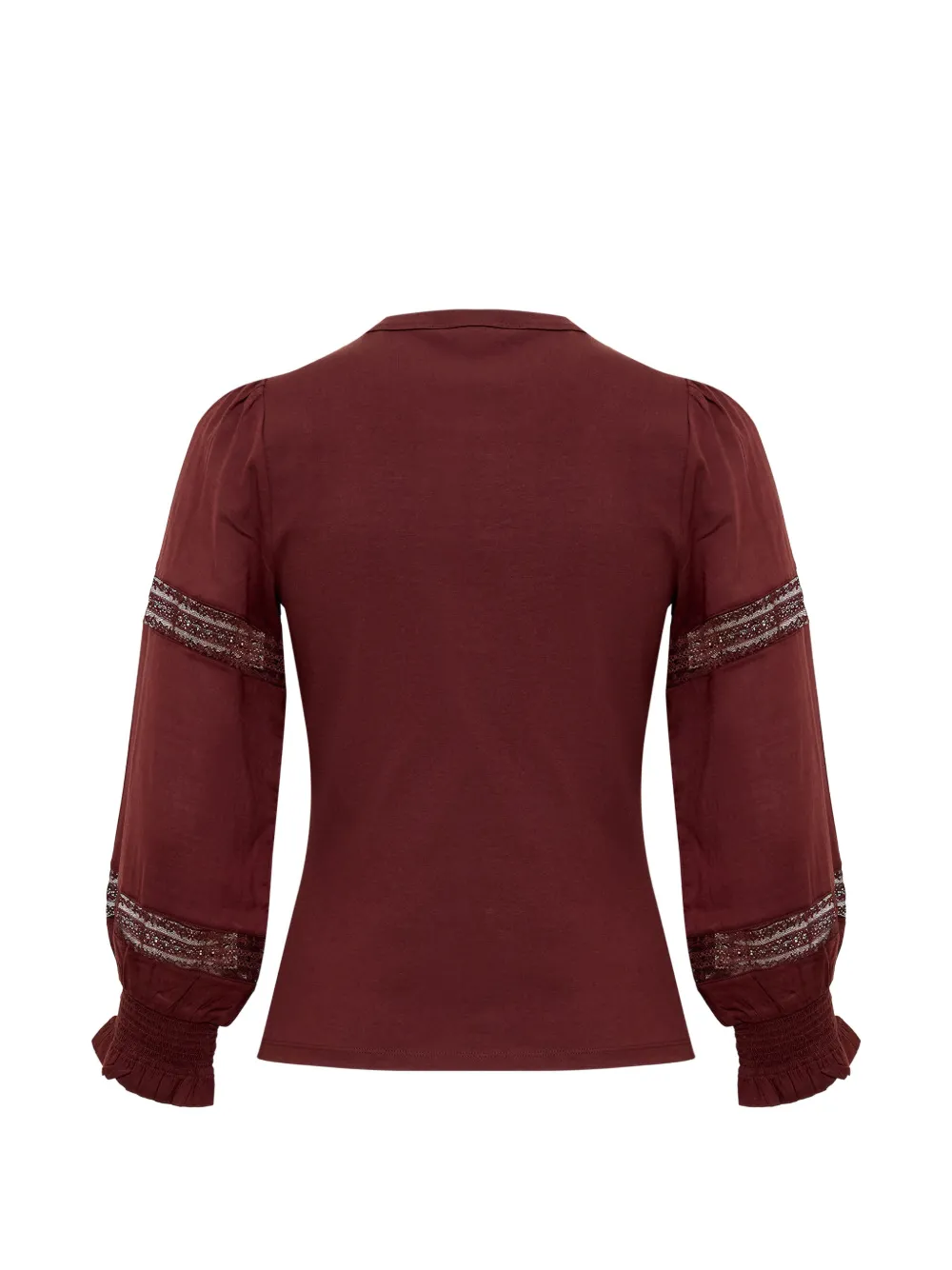 Veronica Beard Bellamie blouse met kanten afwerking Rood