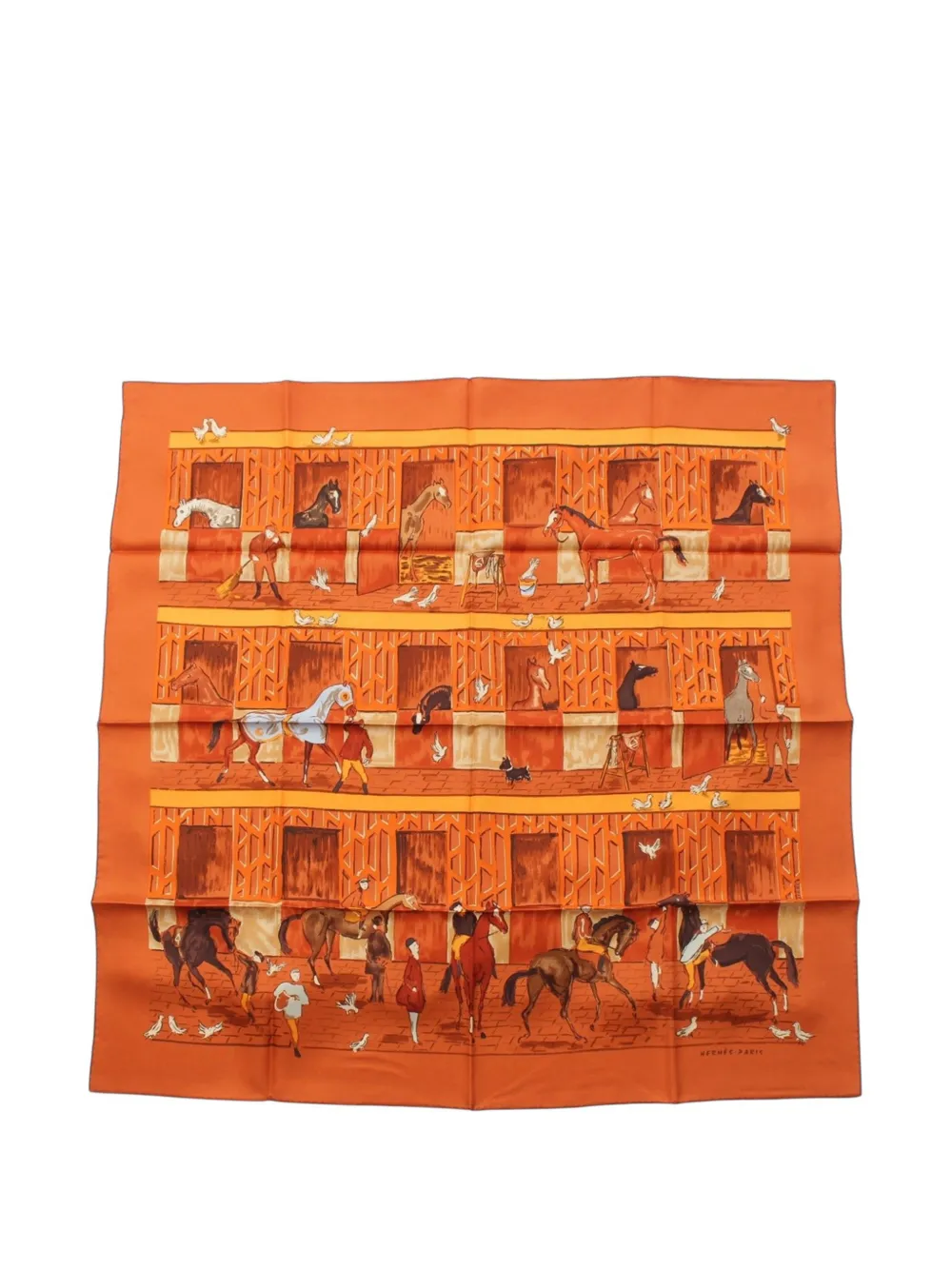Hermès Pre-Owned 1999-2007 Les Boxes Silk Scarf 90 scarves - Arancione