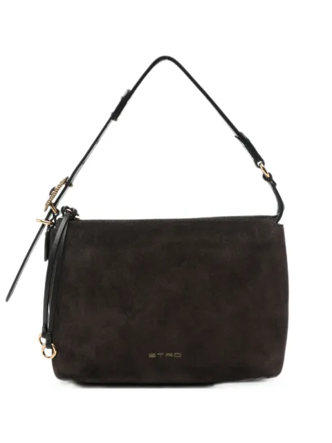 ETRO logo-plaque suede shoulder bag