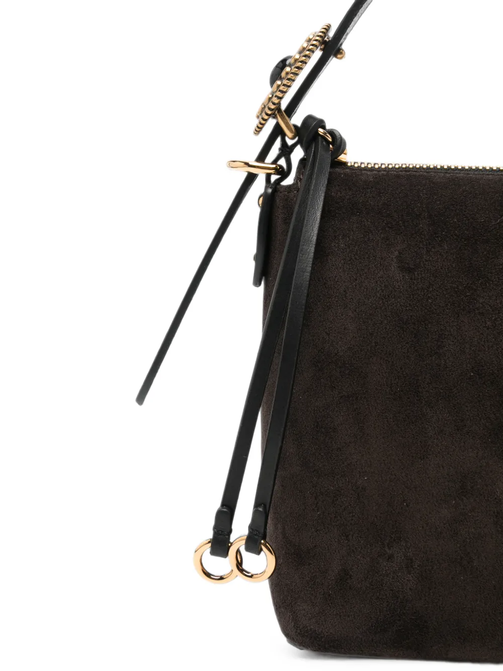 ETRO Suède schoudertas met logoplakkaat Bruin